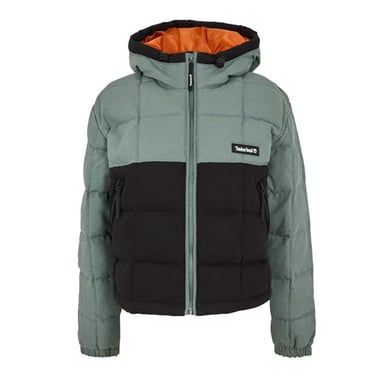 Timberland Womens/Ladies Hooded Cropped Puffer Jacket (Balsam Green/Black)