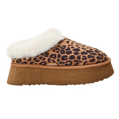 Steve Madden Womens/Ladies Chaplin Leopard Print Platform Slippers (Brown)