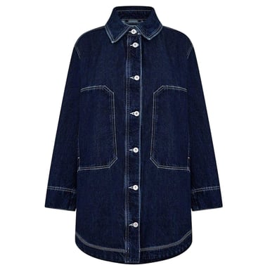 Hugo Womens/Ladies Longline Denim Jacket (Navy Faded)