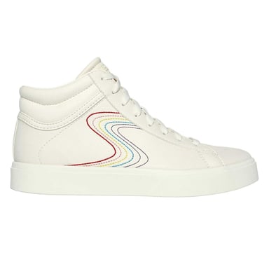 Skechers Childrens/Kids Edenlx Classic Swirl Leather Flat Trainers (Off White/Multicoloured)