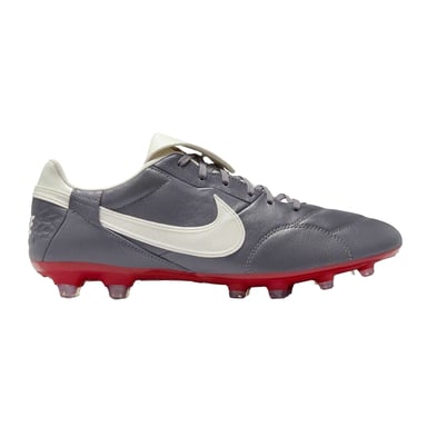 Nike Mens Premier 3 Classic Leather Firm Ground Football Boots (Grey/Red)