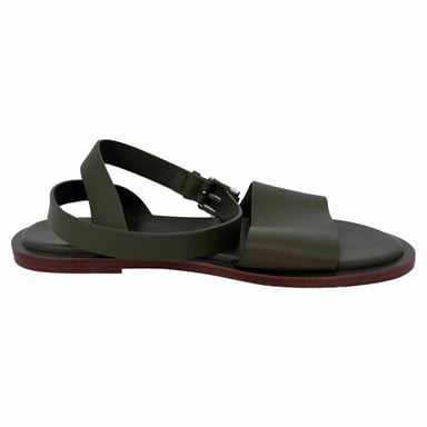Loro Piana Ankelrem Sandaler i Olivgrön Läder