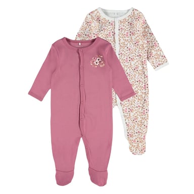 Name It Baby Crew Neck Long-Sleeved Sleepsuit (Pack of 2) (Rose)