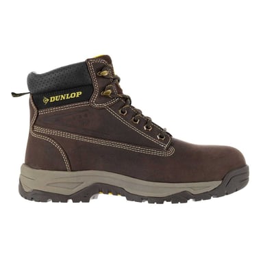 Dunlop Mens Nubuck Steel Toe Cap Safety Boots (Brown)