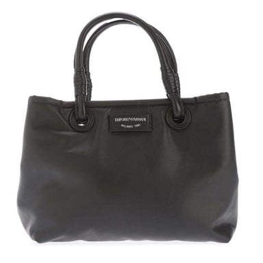 Emporio Armani Faux Leather Tote Bag (Black)