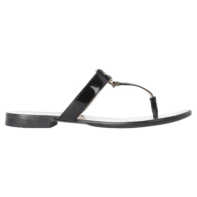 Versace Medusa Logo-Plaque Sleehak Sandalen in Zwart Leer