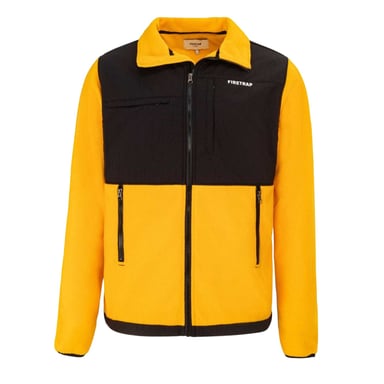 Firetrap Mens Colour Block Fleece Jacket (Gold Fusion)