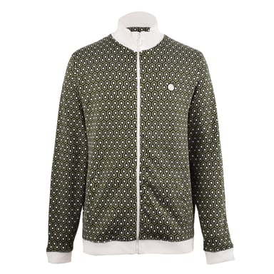 Pretty Green Mens Geometric Zip Neck Track Jacket (Green)
