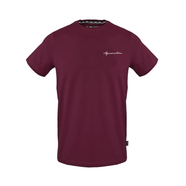 Aquascutum Mens Embroidered Logo Cotton T-Shirt (Red)