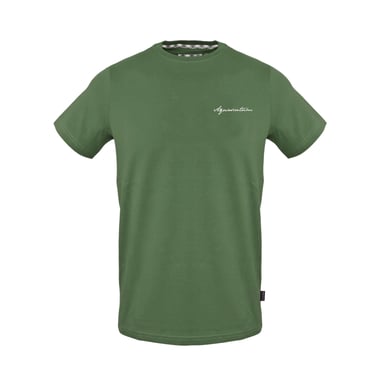 Aquascutum Mens Embroidered Logo Cotton T-Shirt (Military Green)