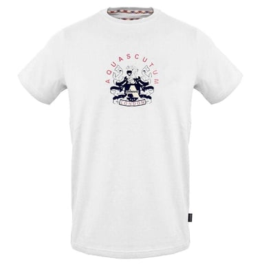Aquascutum Mens Crest Cotton T-Shirt (White)