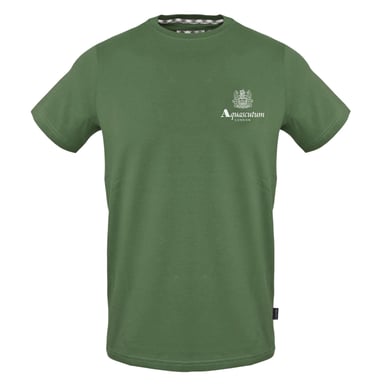 Aquascutum Mens Logo Cotton Regular T-Shirt (Military Green)