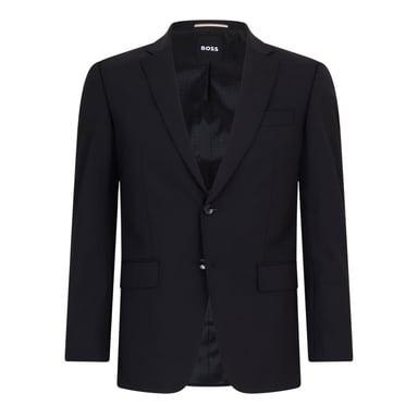 Boss Mens Lapel Collar Regular Formal Suit Jacket (Black)