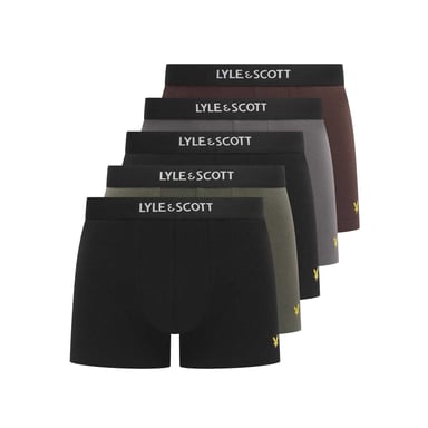 Lyle & Scott Mens Henrick Cotton Blend Boxer Shorts (Pack of 5) (Multicoloured)