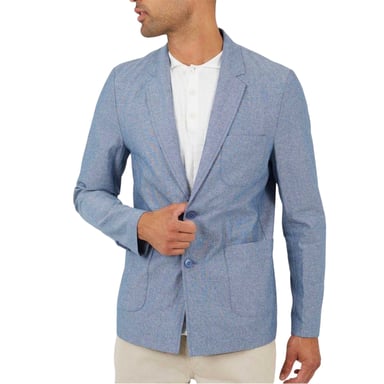 Brave Soul Mens Two Button Blazer (Chambray Blue)