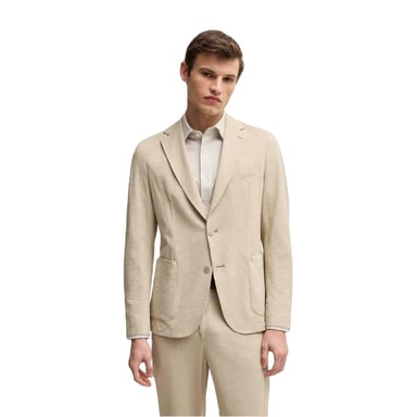 Boss Mens Textured Notch Neck Blazer (Light Beige)