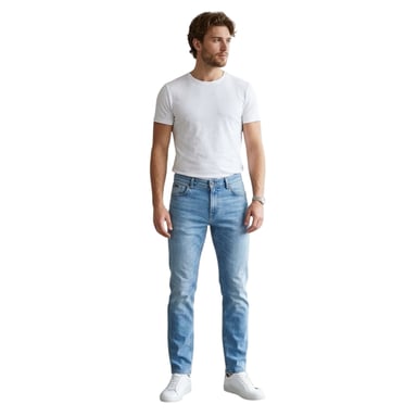 Boss Mens Maine Denim Tapered Leg Slim Jeans (Medium Blue)