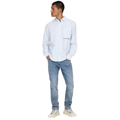 Only Mens Denim Plain 5 Pockets Slim Jeans (Blue Denim)