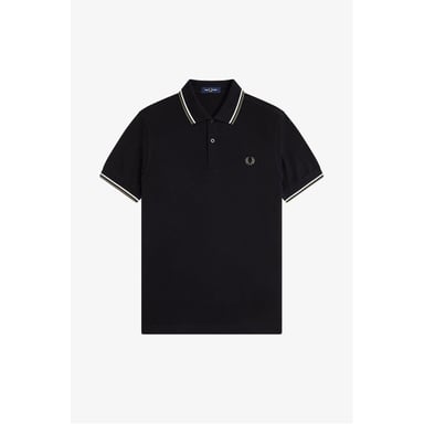 Fred Perry Mens Twin Tip Polo Shirt (Black/Grey)