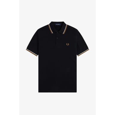 Fred Perry Mens Twin Tip Polo Shirt (Black/Brown)