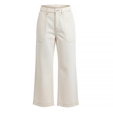 Boss Womens/Ladies Marlene Cotton Wide Leg Jeans (Natural)