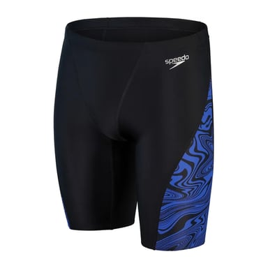 Speedo Mens Marble Effect Jammer Shorts (Black/Blue)