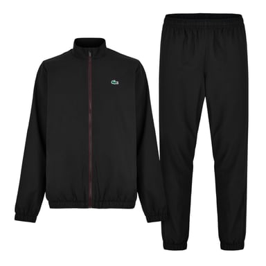Lacoste Mens Logo Funnel Neck Tracksuit (Black/Espresso)
