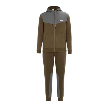 Lonsdale Mens Two Tone Cotton Blend Workout Tracksuit (Army Green)