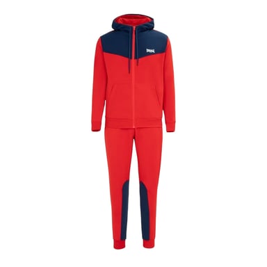 Lonsdale Mens Two Tone Cotton Blend Workout Tracksuit (Red/Navy)