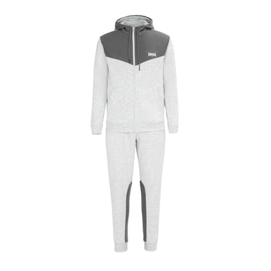 Lonsdale Mens Two Tone Cotton Blend Workout Tracksuit (Grey/Black)