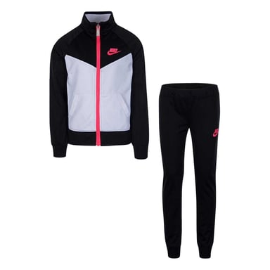 Nike Girls NSW Tracksuit Set (Black/White/Pink)