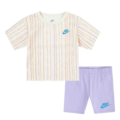 Nike Girls Camper Striped T-Shirt & Shorts Set (Hydrangea)