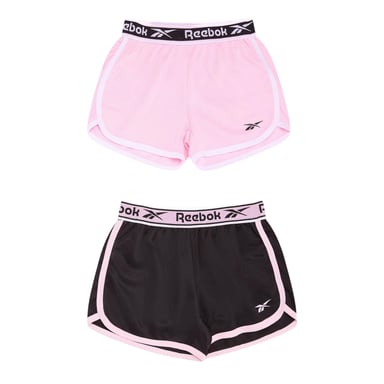 Reebok Girls Mesh Shorts (Pack of 2) (Black/Pink)