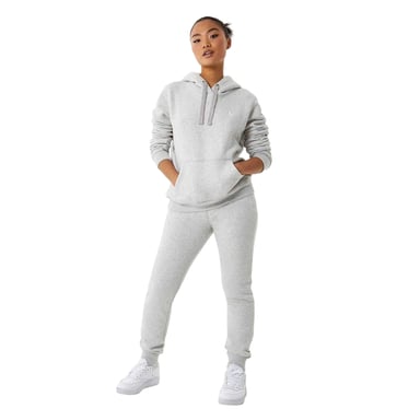Jack Wills Womens/Ladies Astbury Pheasant Logo Relaxed Fit Hoodie (Grey Marl)