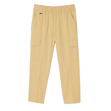 Lacoste Womens/Ladies Gabardine Cargo Trousers (Natural)