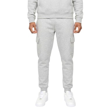 SikSilk Mens Logo Cargo Jogging Bottoms (Grey Marl)