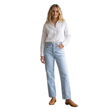 Levis Womens/Ladies Ribcage High Rise Straight Leg Jeans (Ojai Shore)