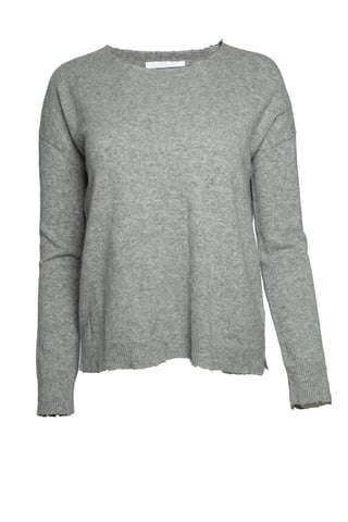 Zadig & Voltaire, grey knitted cashmere sweater