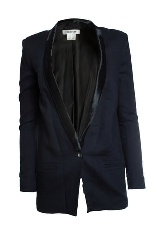 Helmut Lang, Blue blazer with ponyskin revert