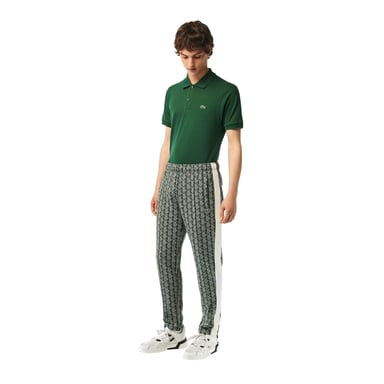 Lacoste Mens Geometric Regular Tracksuit (Green/Wood)