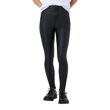 Noisy May Womens/Ladies Coated High Waist Trousers (Black)