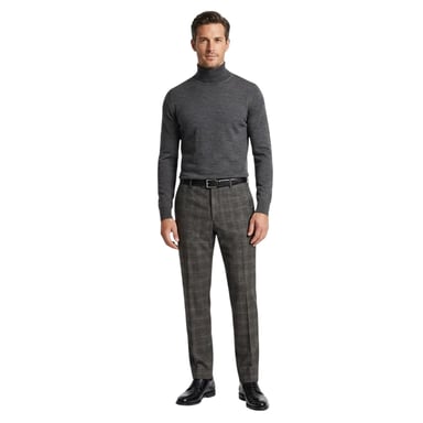 Ted Baker Mens Plaid Straight Trousers (Grey)