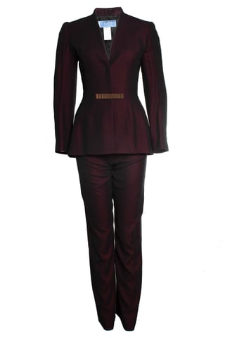 Thierry Mugler, burgundy blend suit