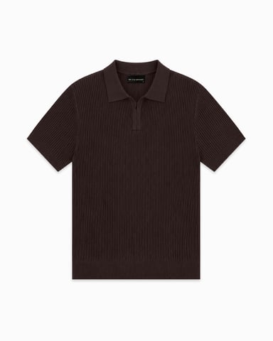 Black Bananas V Knit Polo, Brown