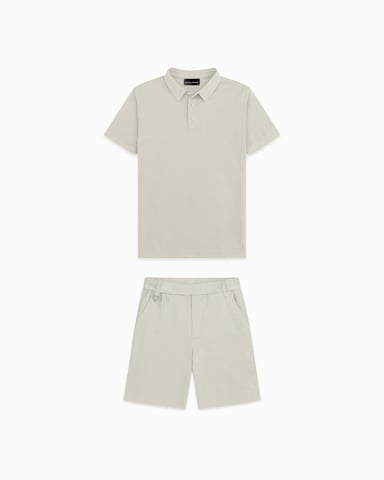 Black Bananas Mercerised Polo Twinset, Sand