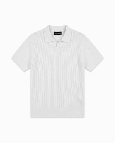 Black Bananas V Knit Polo, White