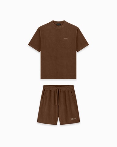 Black Bananas Terry Script Twinset, Brown