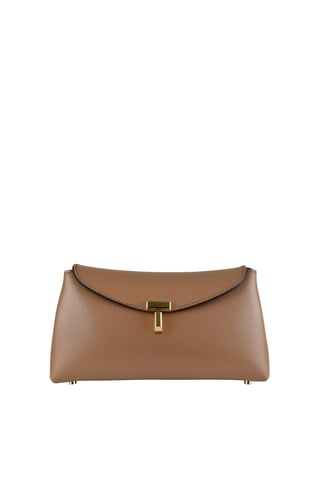 Toteme Mini T-lock clutch Camel