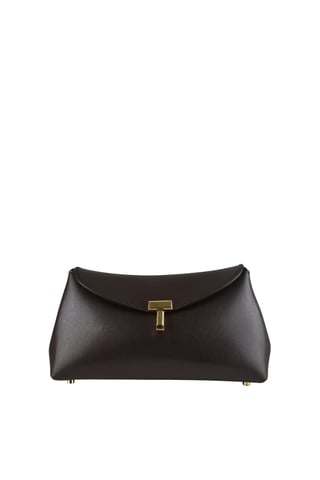 Toteme Mini T-lock clutch Brown