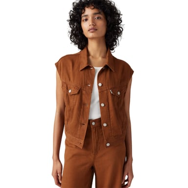 Levis Womens/Ladies Shrunken 90s Denim Vest Top (Brown)